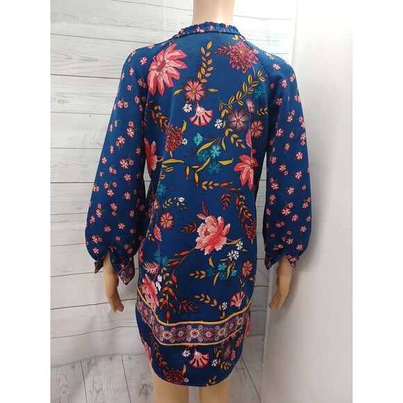 LOFT Women’s Top Tunic Blouse Floral Long Sleeve Petite XXS V Neck Buttons - Picture 6 of 11